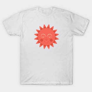 Sun Happy Face Ethnic Indian Design T-Shirt